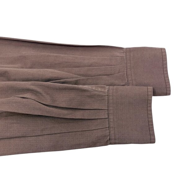 CHANEL Vintage CC Logo Button Up Military Long Sleeve Shirt Brown [106496] - Picture 8 of 12